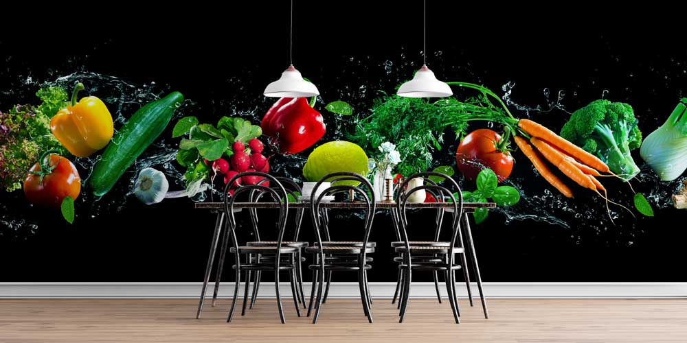 food-wallpaper-wall-art-12298-05 Su İçinde Sebzeler Duvar Kağıdı 12298