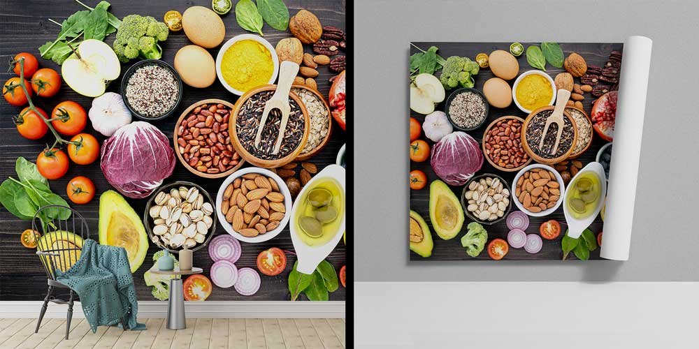 Renkli Doğal Gıdalar ve Kuruyemişler Duvar Kağıdı 12297