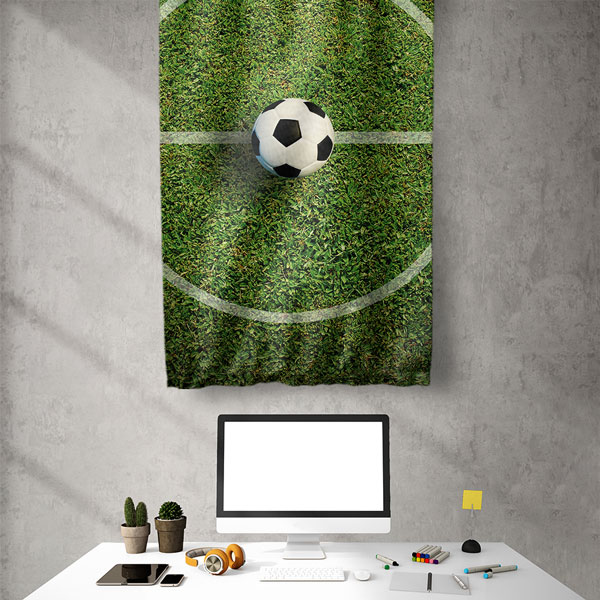 Futbol Sahası Ortası Duvar Flaması 5891