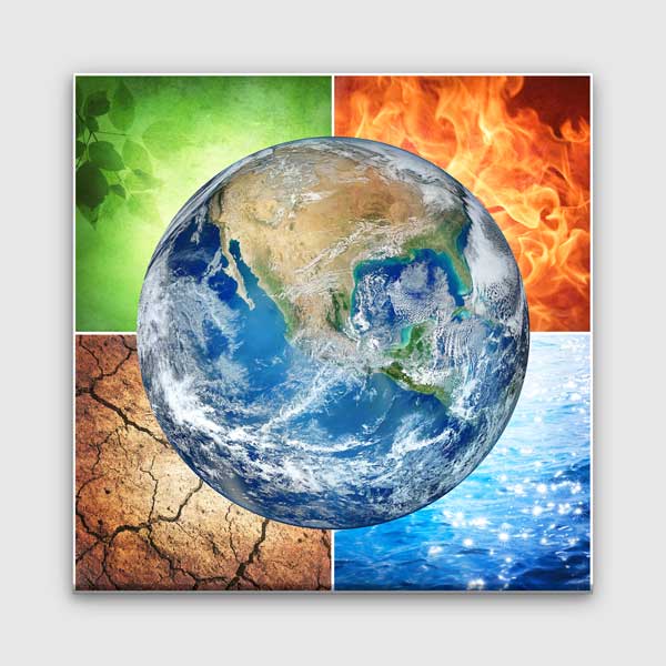 geograph-class-wall-decor-g-128-00 Dünya ve Dört Element Temalı Dekoratif Tablo - Bilim ve Doğa Sınıfları – G-128