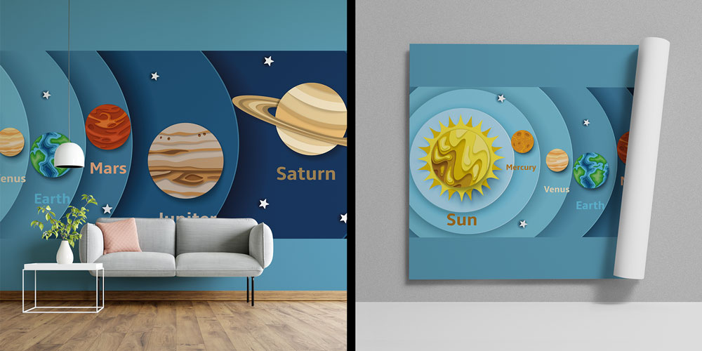 Renkli Güneş Sistemi Duvar Kağıdı 10310