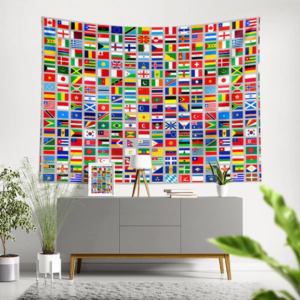 Dünya Bayrakları Duvar Örtüsü 8260