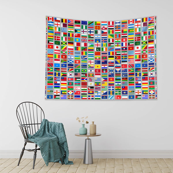 Dünya Bayrakları Duvar Örtüsü 8260