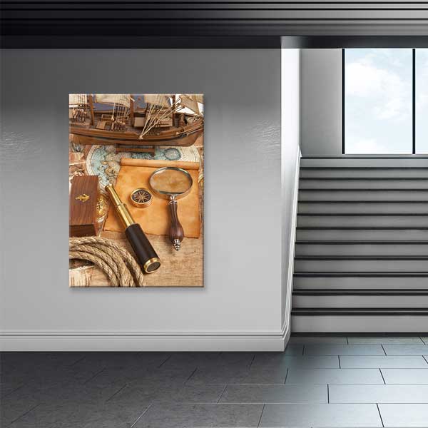 Antik Harita ve Keşif Temalı Dekoratif Tablo – G-103