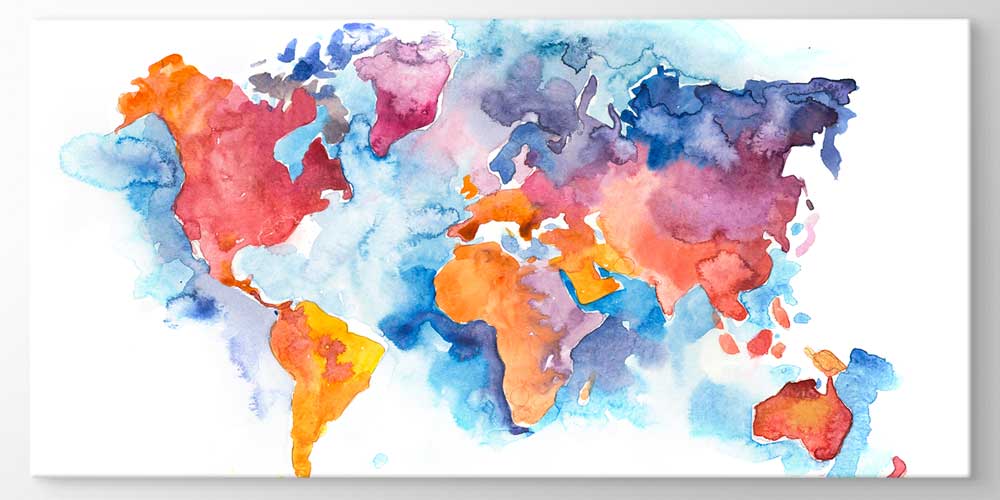 Bu büyük ebatlı duvar dekoru su renkleriyle boyanmış 7839