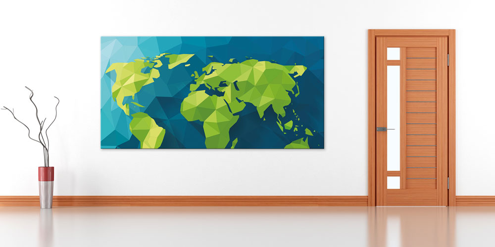 Bu büyük ebatlı duvar dekoru geometrik tasarımıyla dünya 7840