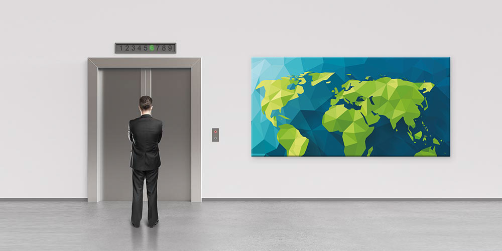 Bu büyük ebatlı duvar dekoru geometrik tasarımıyla dünya 7840