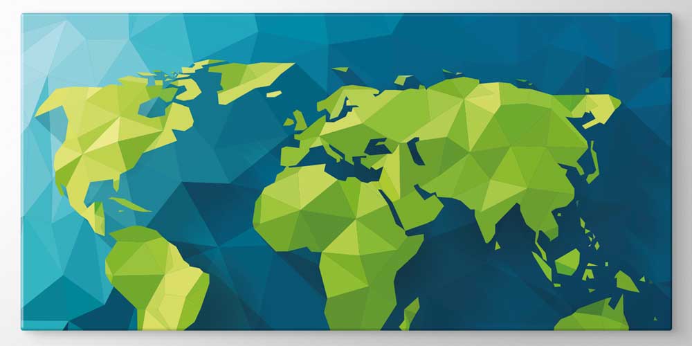 Bu büyük ebatlı duvar dekoru geometrik tasarımıyla dünya 7840