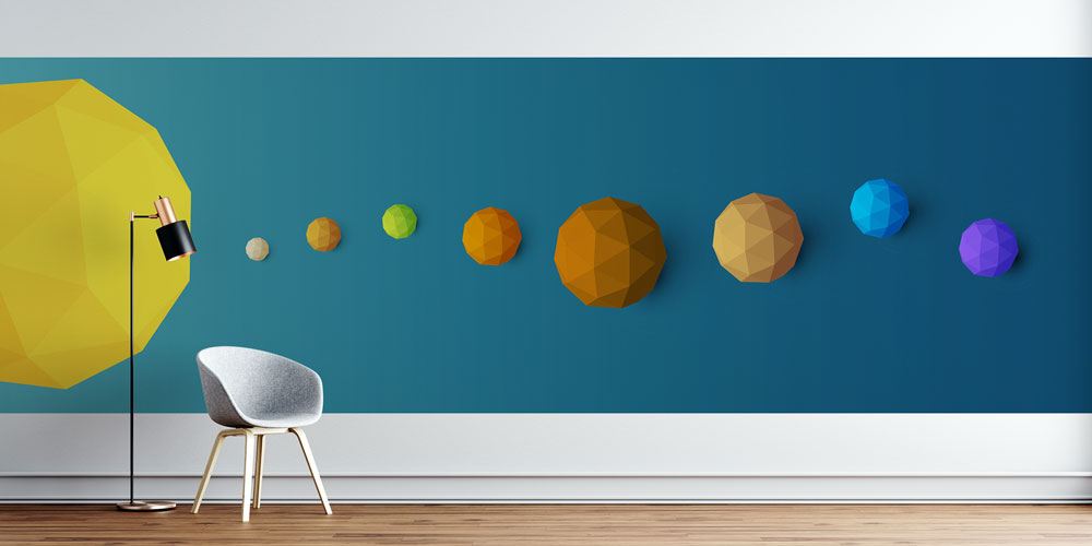 Geometrik Güneş Sistemi Duvar Kağıdı 10309