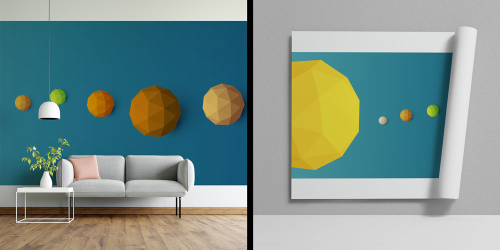 Geometrik Güneş Sistemi Duvar Kağıdı 10309