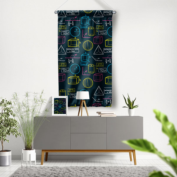 geometry-class-wall-decor-8047-00 Geometri Şekilleri Duvar Flaması 8047