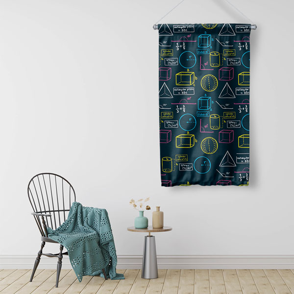 geometry-class-wall-decor-8047-01 Geometri Şekilleri Duvar Flaması 8047