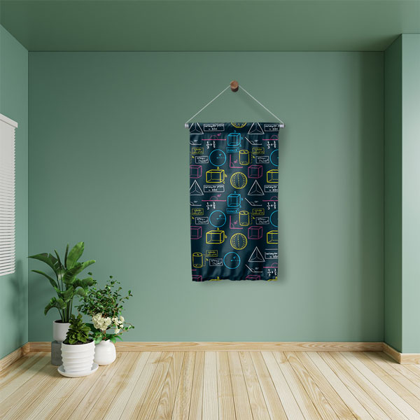 geometry-class-wall-decor-8047-03 Geometri Şekilleri Duvar Flaması 8047