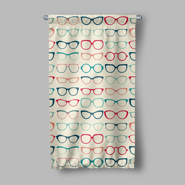 Retro Gözlük Desenli Dekoratif Duvar Flaması 8207