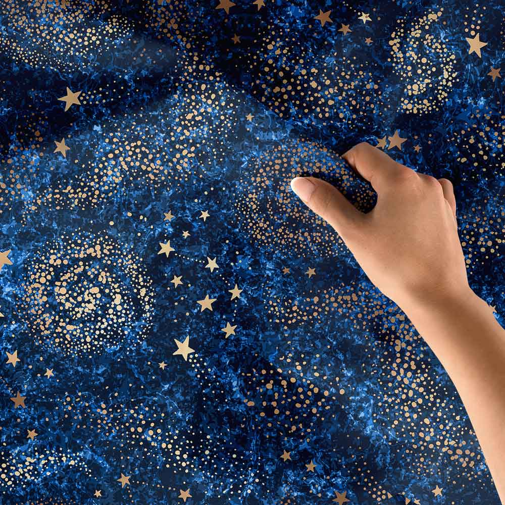 Yıldızlı Galaksi Sanat Desenli Duvar Örtüsü 4363