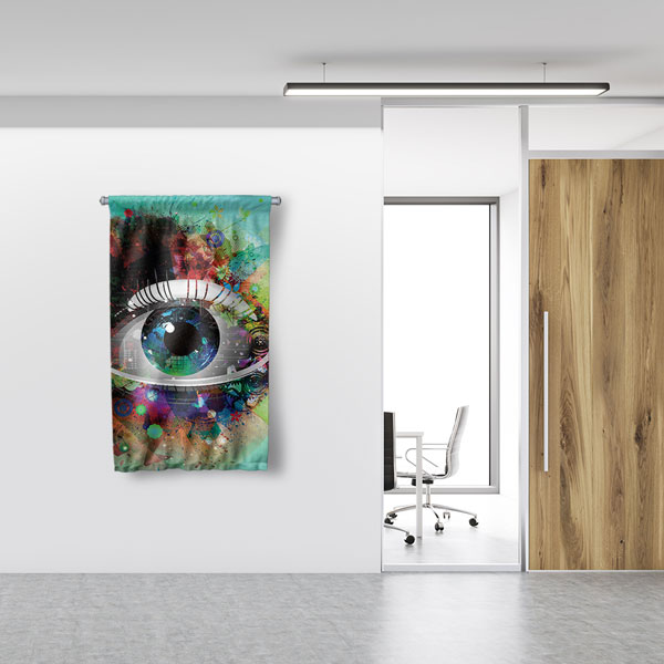 Dijital Sanat Göz Temalı Dekoratif Duvar Flaması 8203