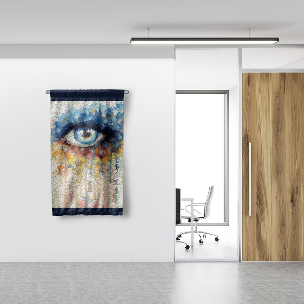 Mozaik Tarzı Göz Temalı Dekoratif Duvar Flaması 8202