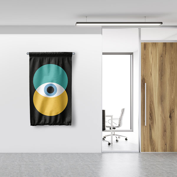 Minimalist Göz Temalı Dekoratif Duvar Flaması 8198