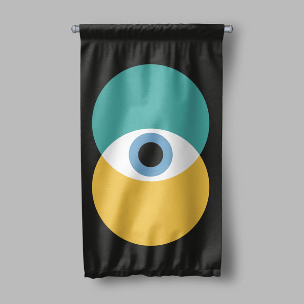 Minimalist Göz Temalı Dekoratif Duvar Flaması 8198