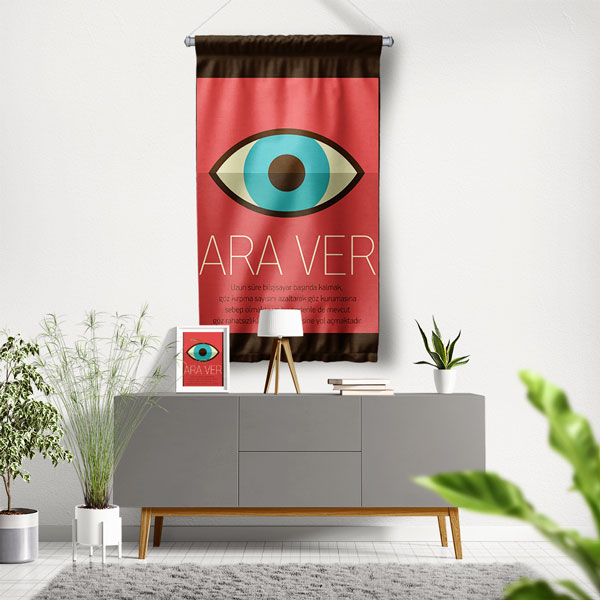 Göz Sağlığı 'Ara Ver' Duvar Flaması 8193