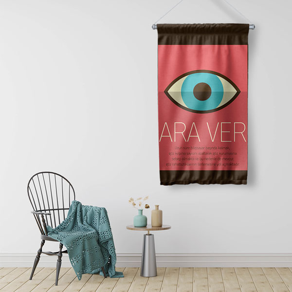 Göz Sağlığı 'Ara Ver' Duvar Flaması 8193
