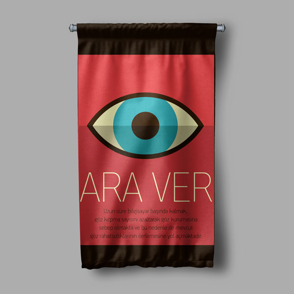 Göz Sağlığı 'Ara Ver' Duvar Flaması 8193