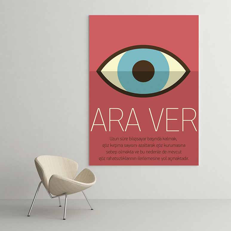 Göz Sağlığı İçin "Ara Ver" Temalı Duvar Tablosu – 1513