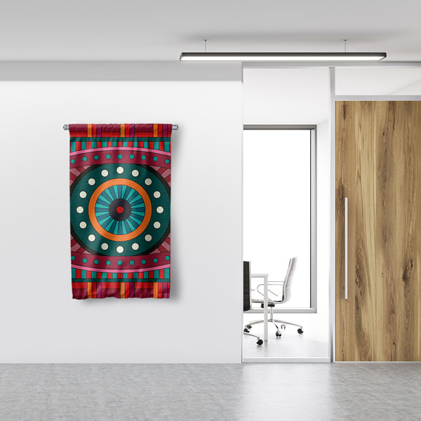 Etnik Desenli Göz Temalı Dekoratif Duvar Flaması 8200