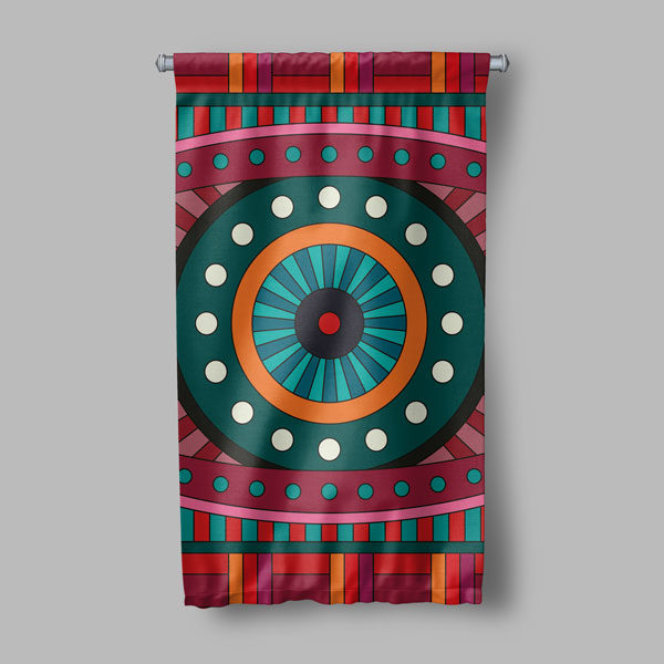 Etnik Desenli Göz Temalı Dekoratif Duvar Flaması 8200