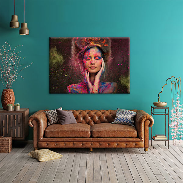guzellik-salonu-5632-01 Renkli Kadın Portresi Kuaför Kanvas Tablo – 5632