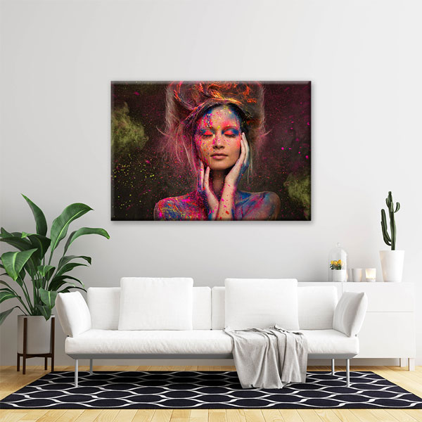 guzellik-salonu-5632-02 Renkli Kadın Portresi Kuaför Kanvas Tablo – 5632