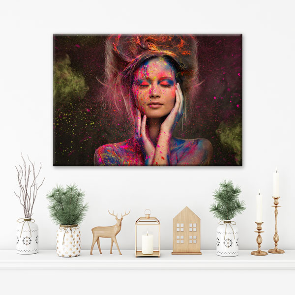 guzellik-salonu-5632-03 Renkli Kadın Portresi Kuaför Kanvas Tablo – 5632