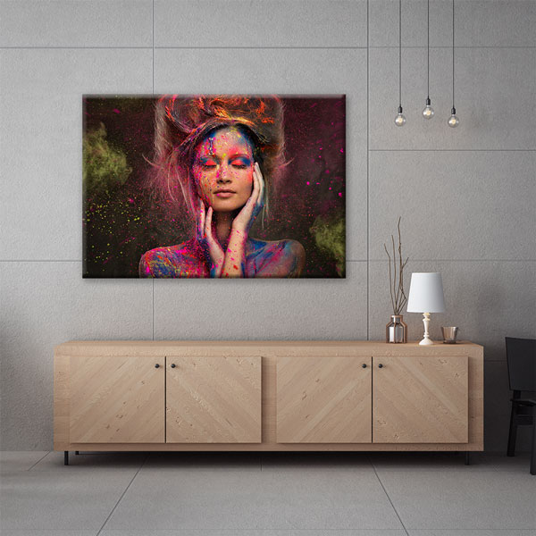 guzellik-salonu-5632-04 Renkli Kadın Portresi Kuaför Kanvas Tablo – 5632