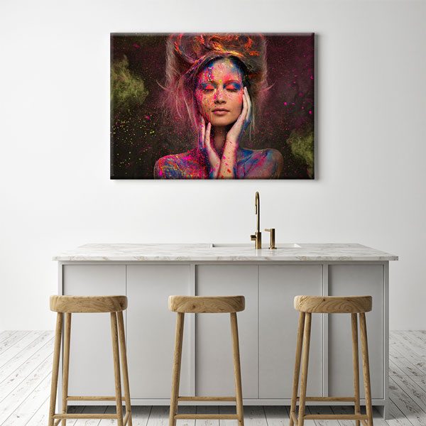 guzellik-salonu-5632-05 Renkli Kadın Portresi Kuaför Kanvas Tablo – 5632