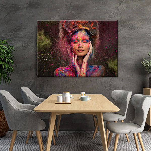 guzellik-salonu-5632-06 Renkli Kadın Portresi Kuaför Kanvas Tablo – 5632
