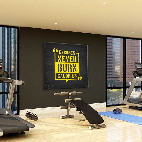 gym-wall-decor-5804-03 Excuses Never Burn Calories Kanvas Tablo – 5804