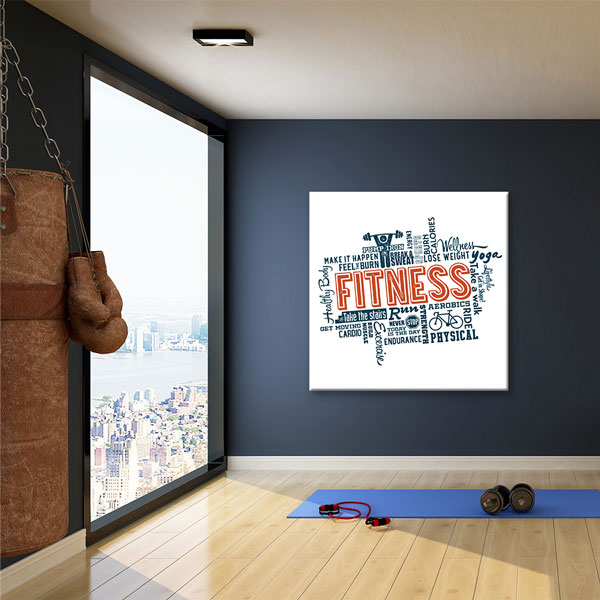 Fitness Word Cloud Kanvas Tablo – 5803
