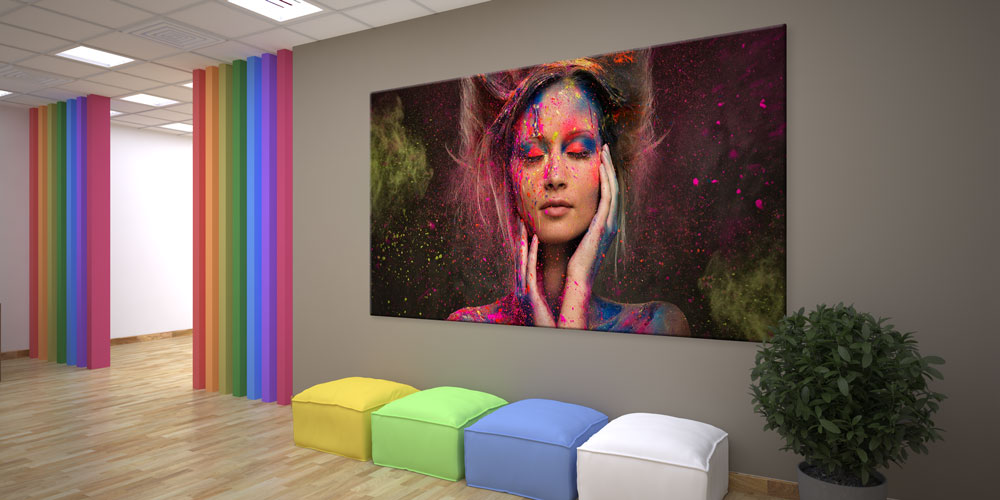 Renk Patlamalı Kadın Portresi Duvar Dekoru 7917
