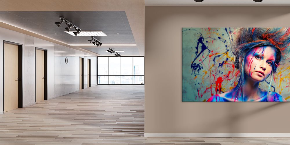 hair-dresser-wall-decor-7918-02 Renk Sıçramalı Kadın Portresi Duvar Dekoru 7918