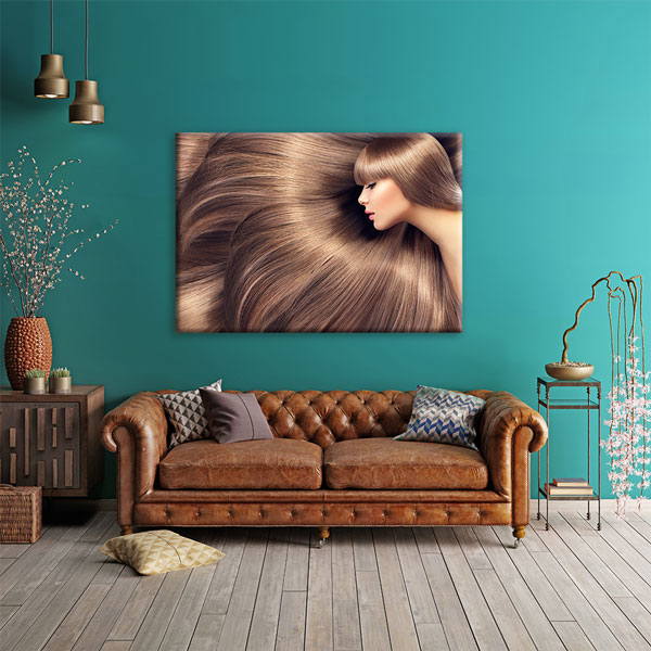 hairdresser-decor-5641-01 Kahverengi Saç Temalı Kuaför Kanvas Tablo – 5641