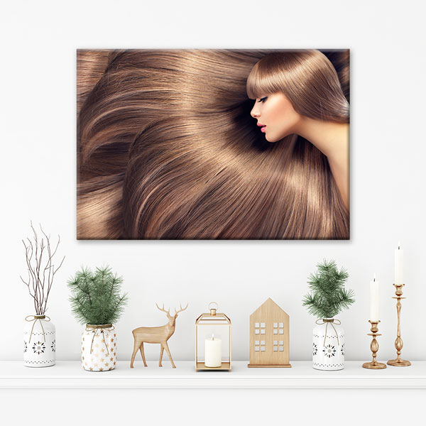 hairdresser-decor-5641-02 Kahverengi Saç Temalı Kuaför Kanvas Tablo – 5641