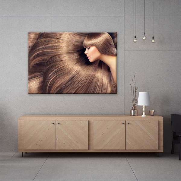 hairdresser-decor-5641-03 Kahverengi Saç Temalı Kuaför Kanvas Tablo – 5641