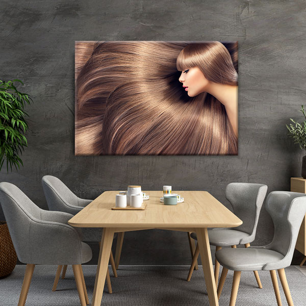 hairdresser-decor-5641-04 Kahverengi Saç Temalı Kuaför Kanvas Tablo – 5641
