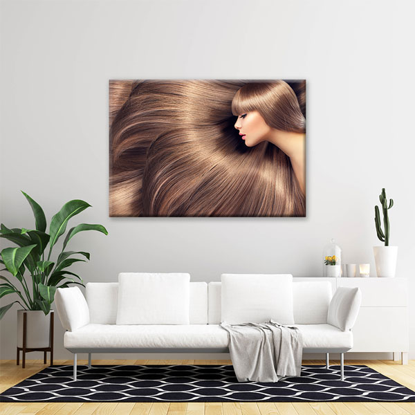 hairdresser-decor-5641-05 Kahverengi Saç Temalı Kuaför Kanvas Tablo – 5641