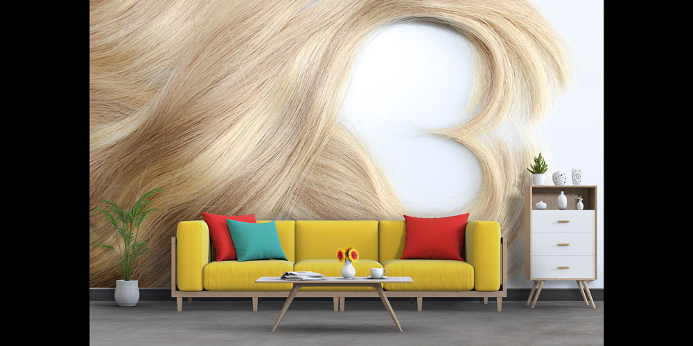 hairdresser-shop-wall-decor-5707-01 Sarı Saç Desenli Modern Kuaför Duvar Kağıdı 5707