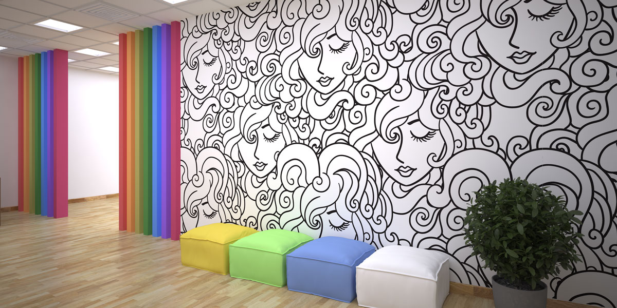 hairdresser-wallpaper-5683-02 Kuaför Temalı Siyah Beyaz Desenli Duvar Kağıdı 5683