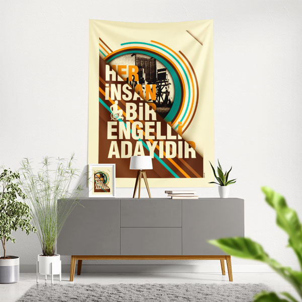 hastane-dekor-sanat-8503-00 Her İnsan Bir Engelli Adayıdır Duvar Örtüsü 8503