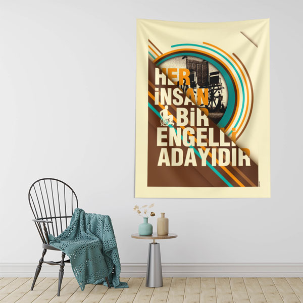 Her İnsan Bir Engelli Adayıdır Duvar Örtüsü 8503