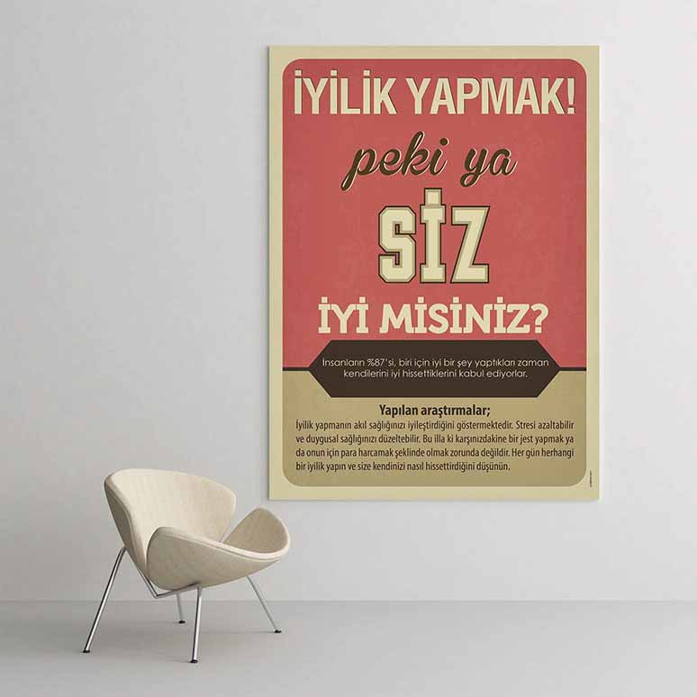 hastane-dekorasyonu-1247-01 İyilik Yapmak Temalı Motivasyon Posteri – 1247