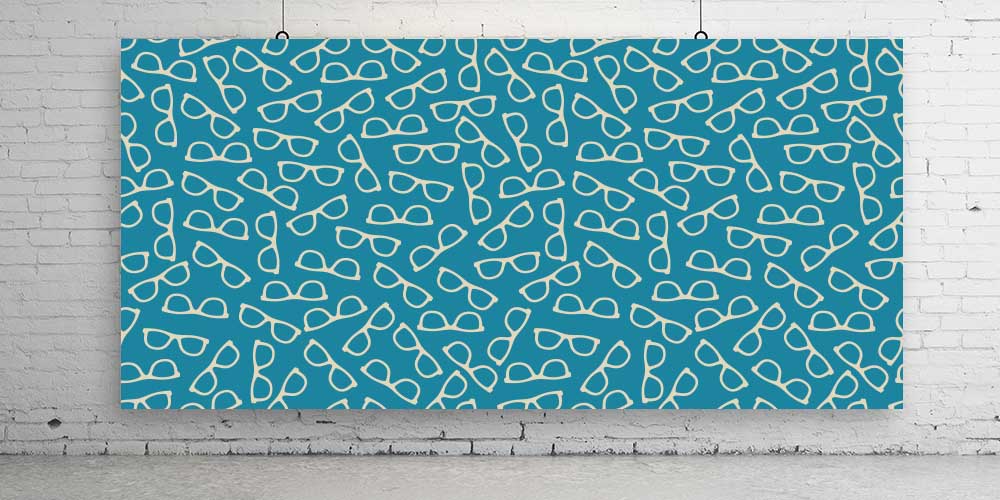 Turkuaz Gözlük Çerçevesi Desenli Duvar Kağıdı 2625